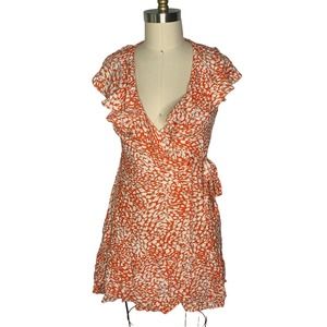 Free People French Quarter Orange Wrap Dress XS